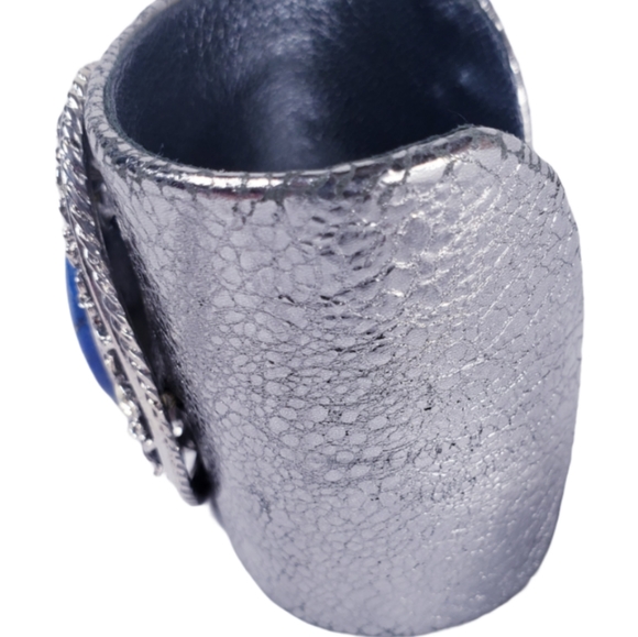 LYNNE CURTIN DESIGNS Lapis Silver Leather Cuff - Picture 9 of 9